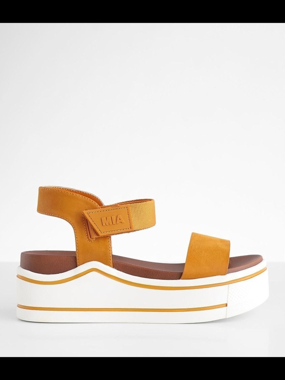MIA Amber Platform Sandal in Mustard Yellow